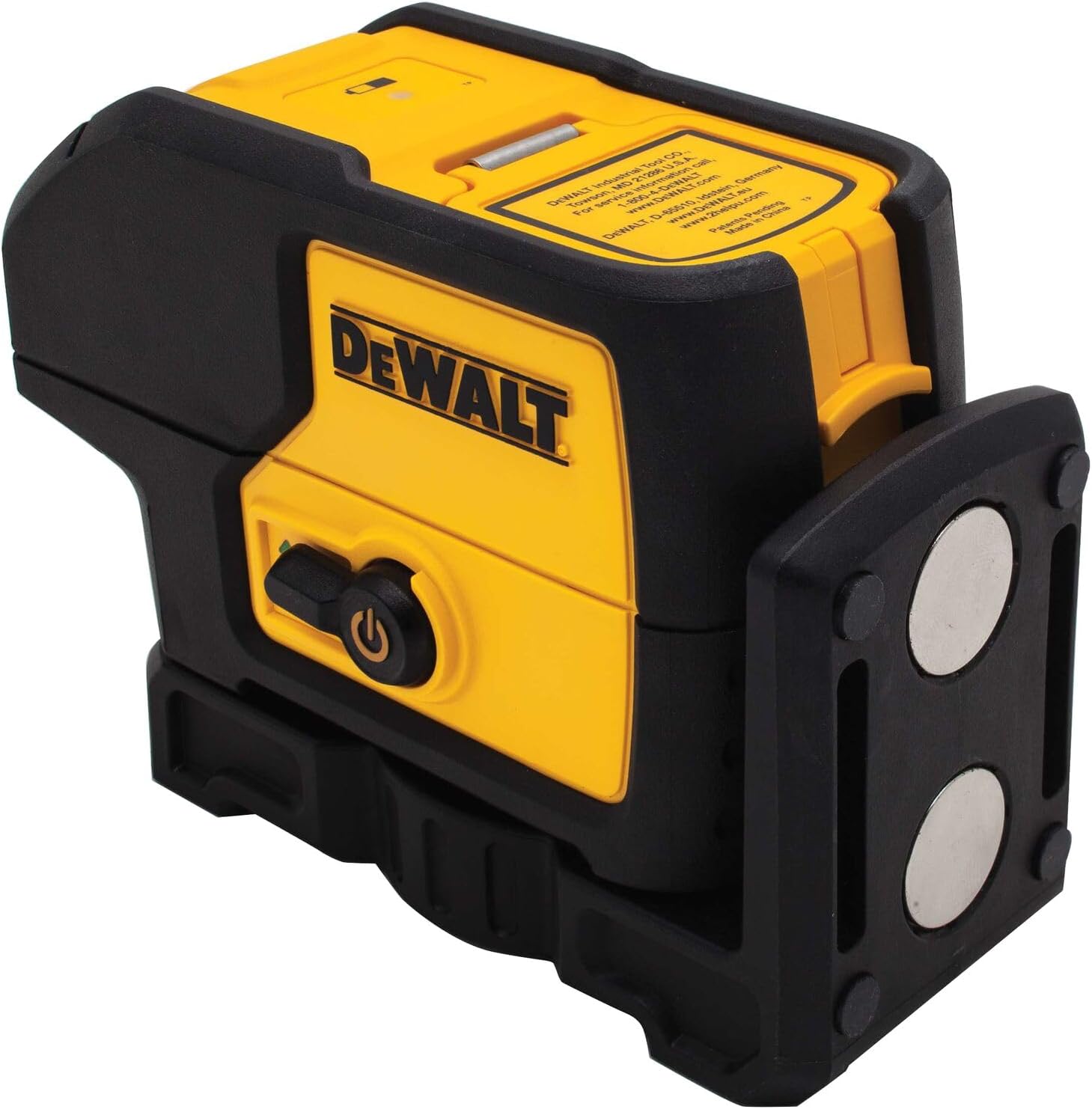 DEWALT Laser Level, 3 Spot Beam Line Laser Pointer with Built-in Magnetic Pivoting, Green (DW083CG)