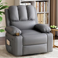 GarveeHome Oversized Recliner Chairs with Heat and Massage, Lazy Recliner Chair for Adults- Manual Chair with Cup Holder for Living Rooms, Bedrooms and Nurseries (Grey)