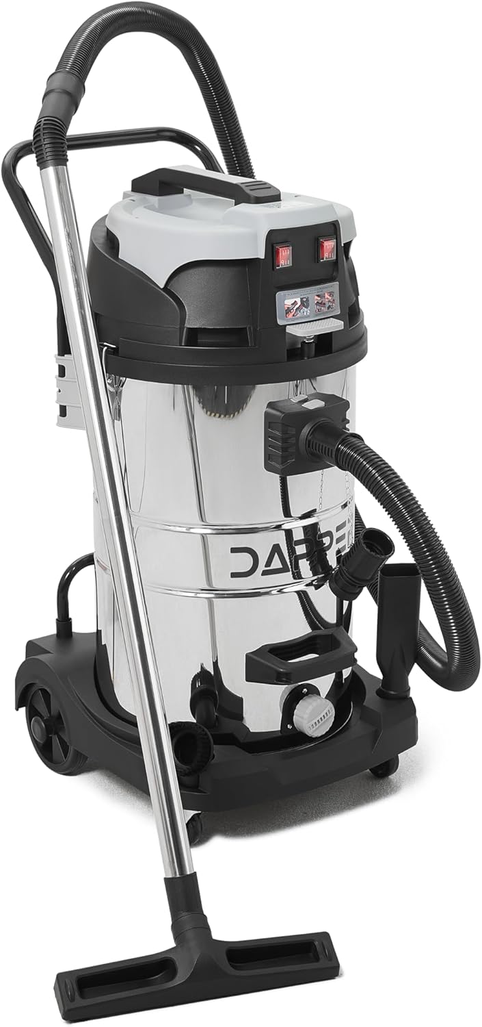 Dapper Supply 21 Gallon 8.5 Peak HP Wet/Dry Vacuum, Stainless Steel Tank, 2 in 1 Function Portable Shop Vacuum with Attachments, Built-in Drain Ideal for Jobsite, Garage & Workshop.