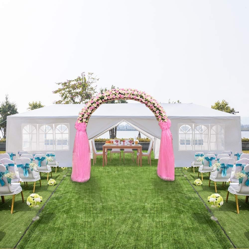 10'x30' Outdoor Canopy Party Wedding Tent,Sunshade Shelter,Outdoor Gazebo Pavilion with 8 Removable Sidewalls Upgraded Thicken Steel Tube (10' x 30' / 8 Removable Sidewalls-1)
