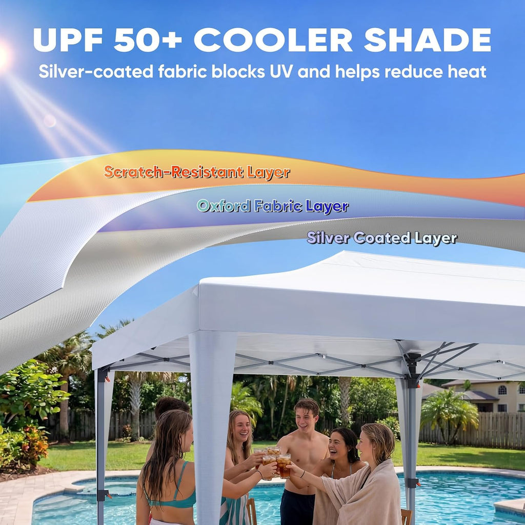 Quictent 10x20 Pop up Canopy Without Sidewalls Easy up Canopy Tent Instant Shelter with Windows for Outdoor Events Parties Weddings Commercials Vendors