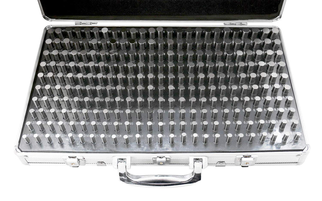 Accusize Industrial Tools 0.251''-0.500'', 250 Pc Steel Plug Pin Gage Set, Minus, Class Zz, with Reliable Strong Aluminum Case, M2(-) a