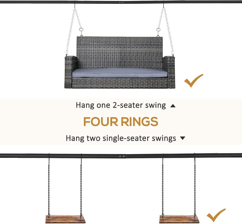 Metal Porch Swing Stand, Heavy Duty Swing e, Hanging Chair Stand Only, 528 LBS Weight Capacity, for Backyard, Patio, Lawn, Playground, Black