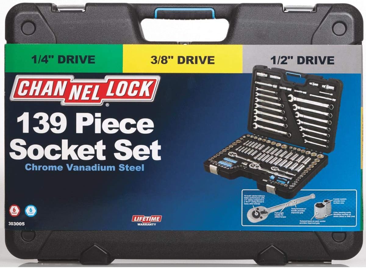 Channellock Socket Set 303005-6-Point Combination, Standard/Metric, Master Socket Set - 139-Piece