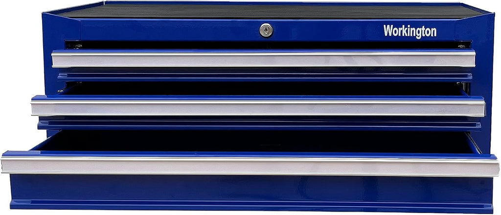 Workington Industrial 3 Drawers Portable Metal Intermediate Box, 26' Middle Tool Chest Cabinet with Ball Bearing Drawer Slides, Steel Tool Storage Box Organizer 4009 Blue
