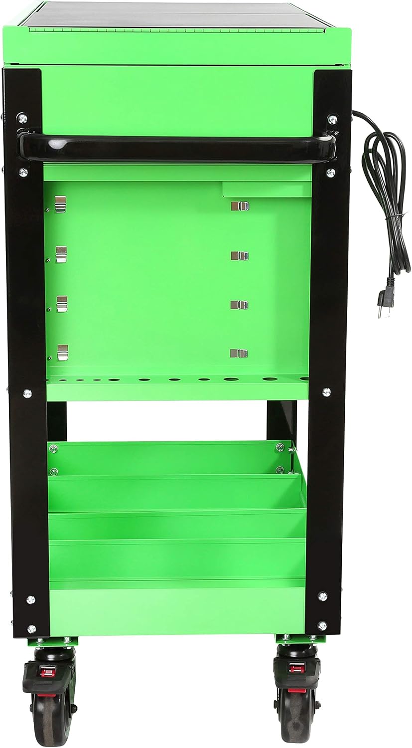 OEMTOOLS 24731 Automotive Rolling Tool Cart with Drawers, Gifts for Men, Dad Gifts, Mechanics Rolling Tool Chest, Secure Locking System, Integrated Power Strip, Heavy Duty Steel Construction