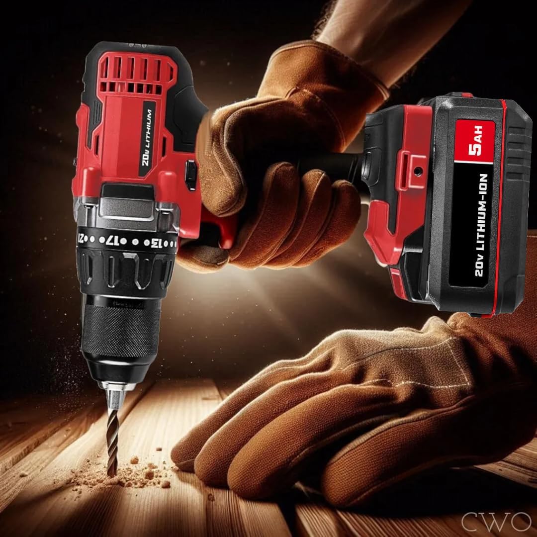 NEW! 20-Volt Lithium-Ion Cordless Combo Kit (Complete Power Tool Bundle) with 20V Brushless Cordless 1/2 in. Drill/Driver, 20V 5Ah Lithium Ion Battery & 20V Rapid Charger - Fits All BAUER 20V Tools
