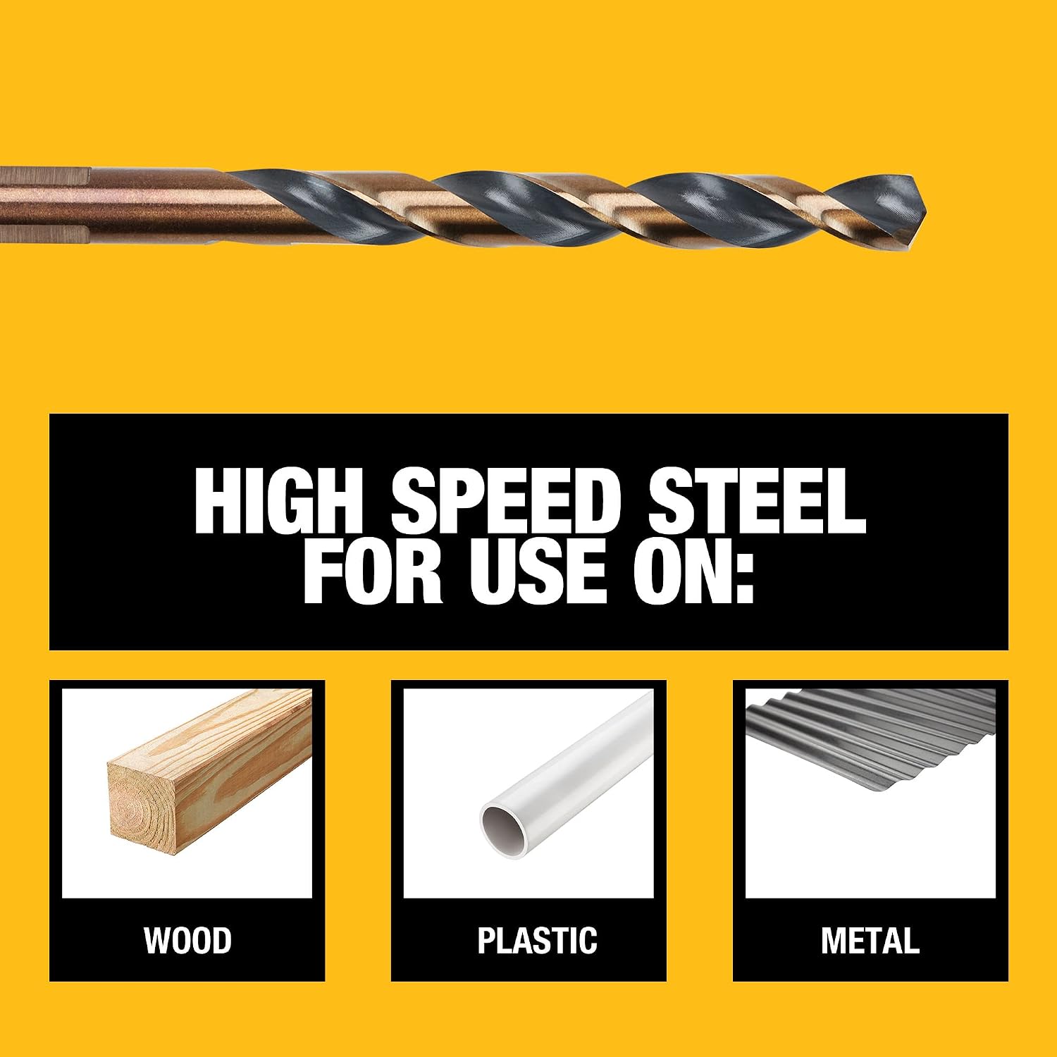 DEWALT Drill Bit Set, 21-Piece, 135 Degree Split Point, 31 Degree Helix, Black Oxide Coated, for Plastic, Wood and Metal (DWA1181) (Pack of 5)