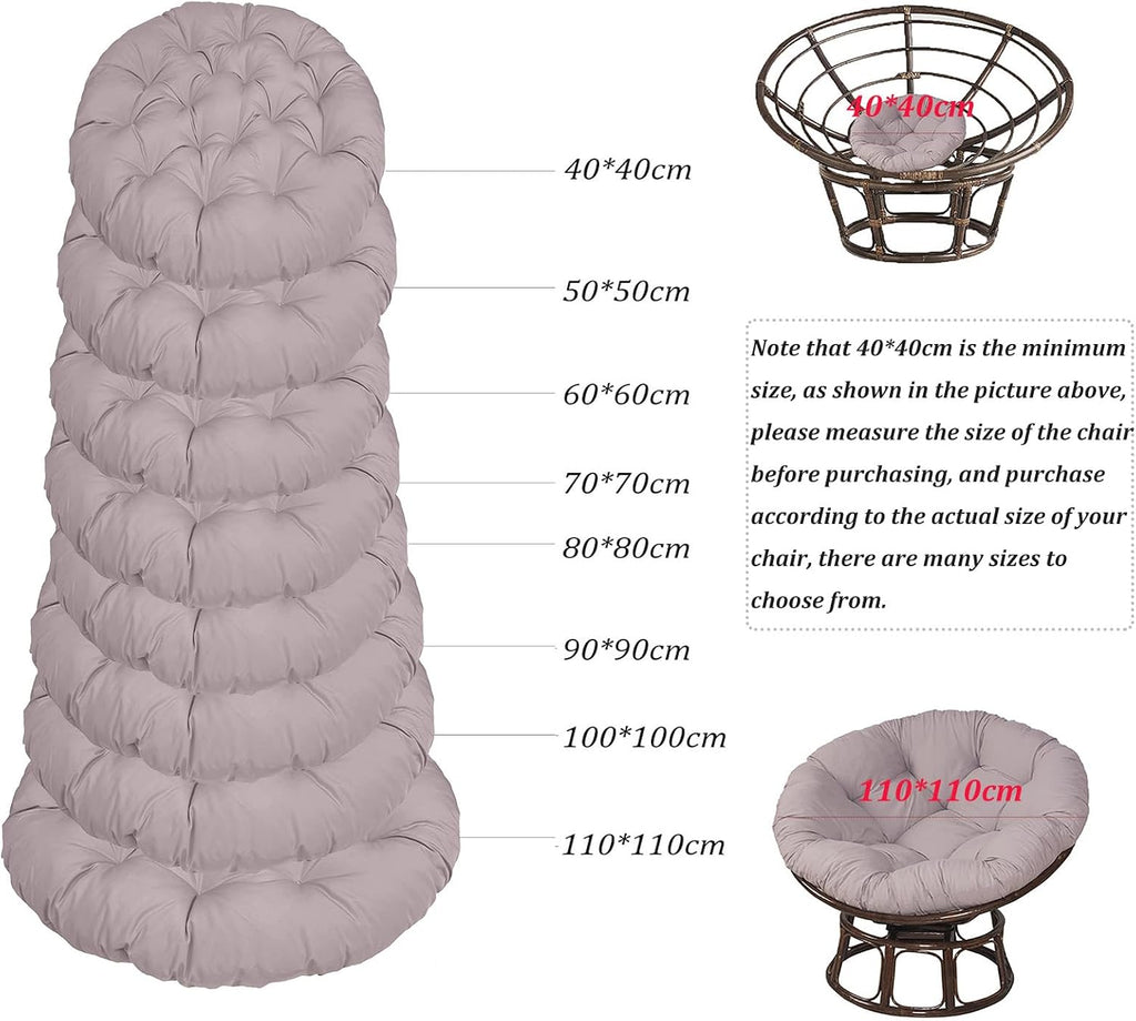 Papasan Outdoor Chair Cushion 110x110cm, Outdoor Cushion for Papasan Round Chair, Garden Swing Cushion Replacement, Soft Thicken Comfy Hanging Basket Chair