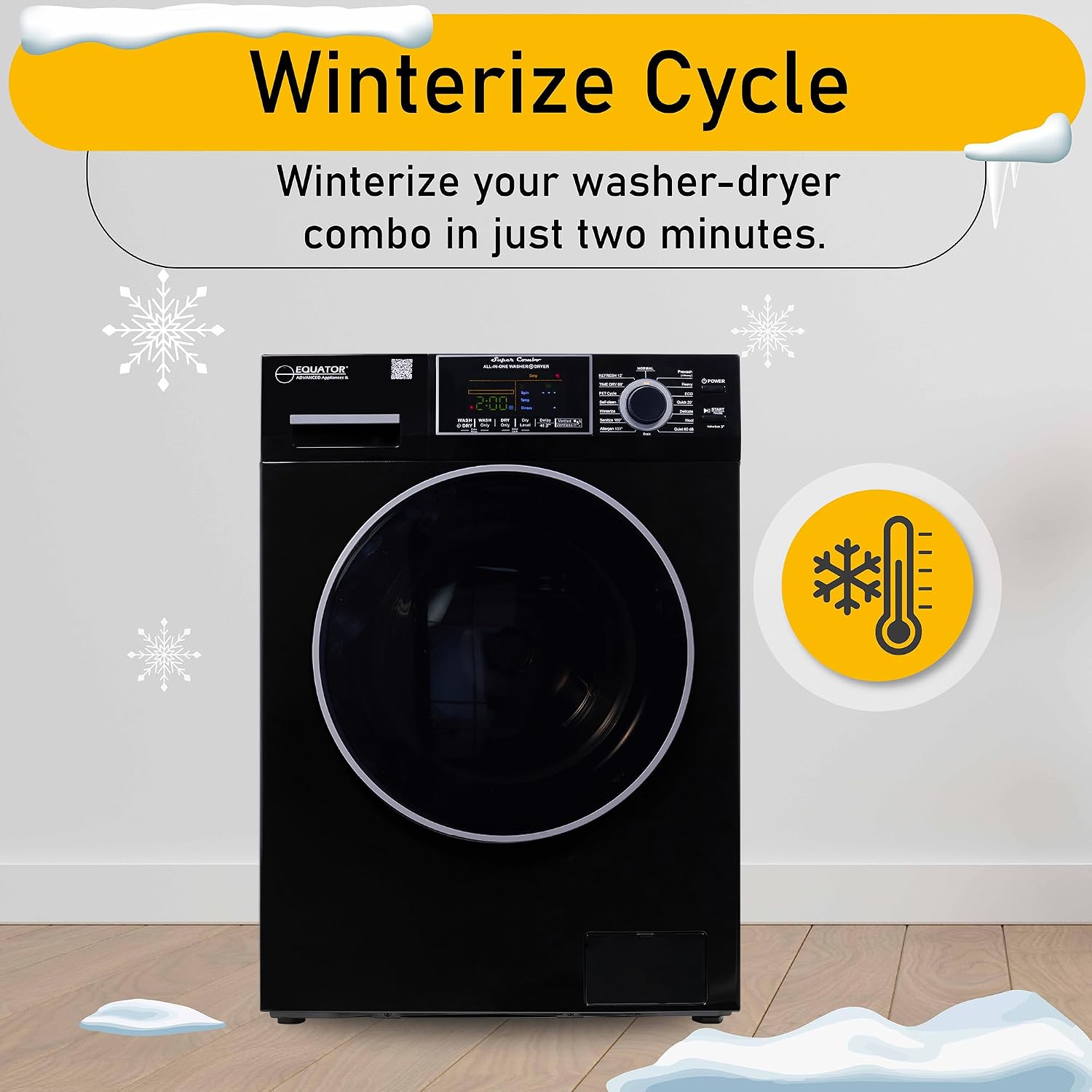 Equator All-in-One Washer Dryer VENTLESS/VENTED PET cycle 1.62cf/15lbs 110V