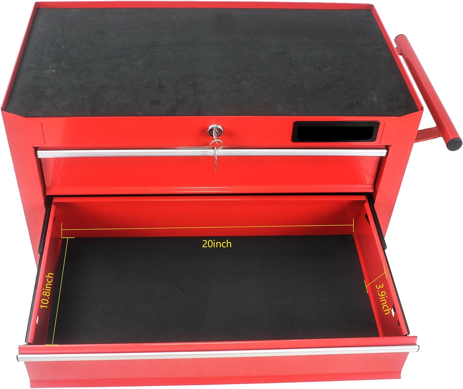 Rolling Tool Chest, 5-Drawer Rolling Tool Box with Interlock System and Wheels for Garage, Warehouse, Workshop, Repair Shop red