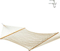 Original Pawleys Island Large Oatmeal DuraCord Rope Hammock – 13 ft. x 55 in., 2-Person, 450 lb Capacity, Oak Spreader Bar, Zinc-Plated Hardware, Handcrafted in the USA