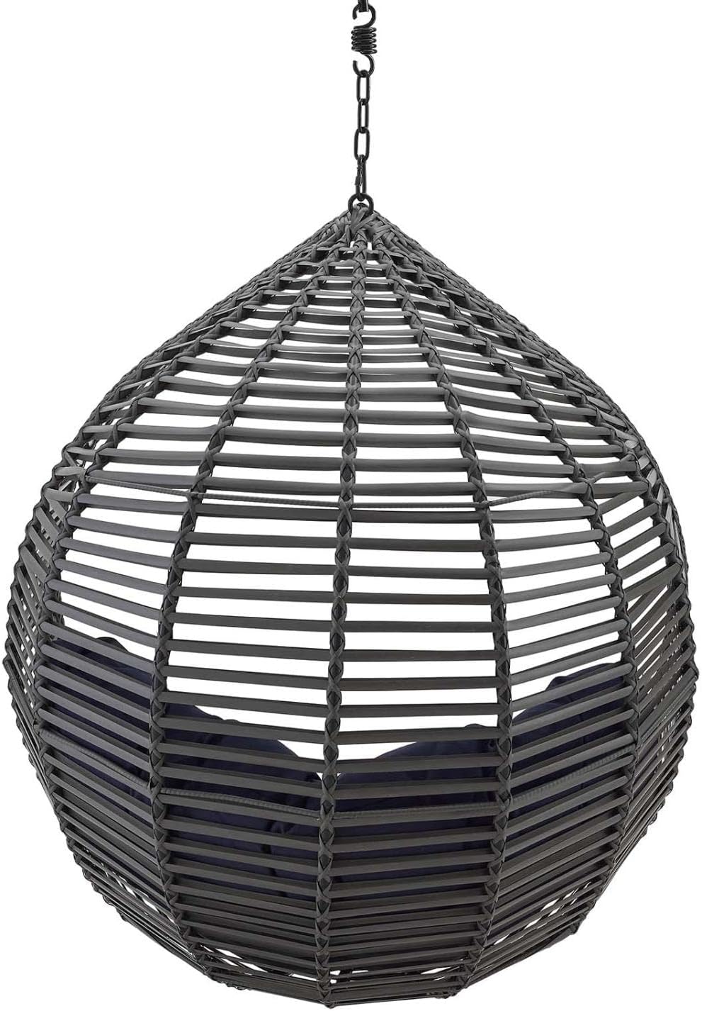 Modway EEI-3637-GRY-NAV Garner Teardrop Outdoor Patio Swing Chair Without Stand, Gray Navy, 28.5 x 41 x 125.5