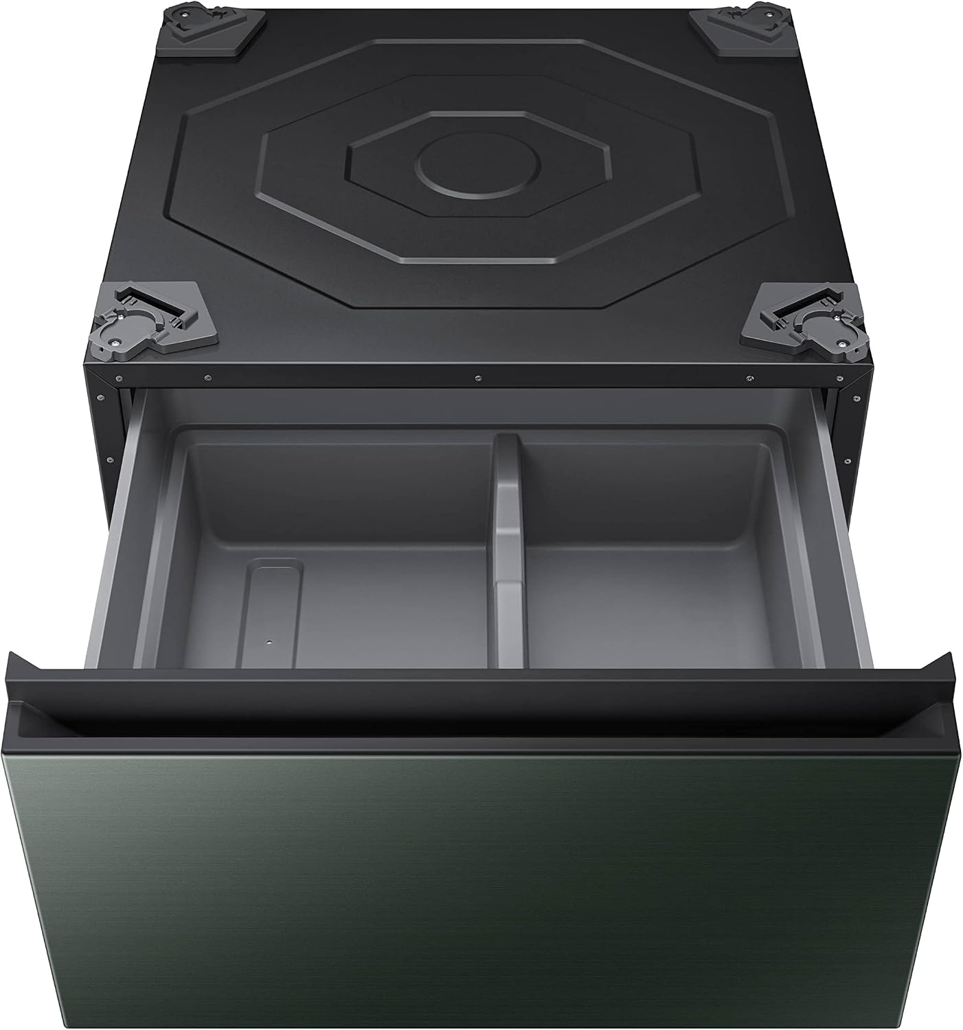 SAMSUNG 27-Inch Bespoke Front Load Washer Dryer Pedestal Stand w/ Pull Out Laundry Storage Drawer, WE502NG, Forest Green