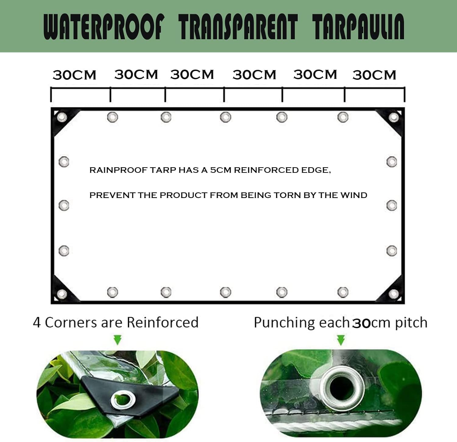 12' x22' Clear Waterproof Tarp, PVC 14 Mil Tarpaulin with Grommets and Cable Tie, Duty Heavy Tear Resistant Cover for Camping, Plants Greenhouse, Cars, Patio and Pavilion