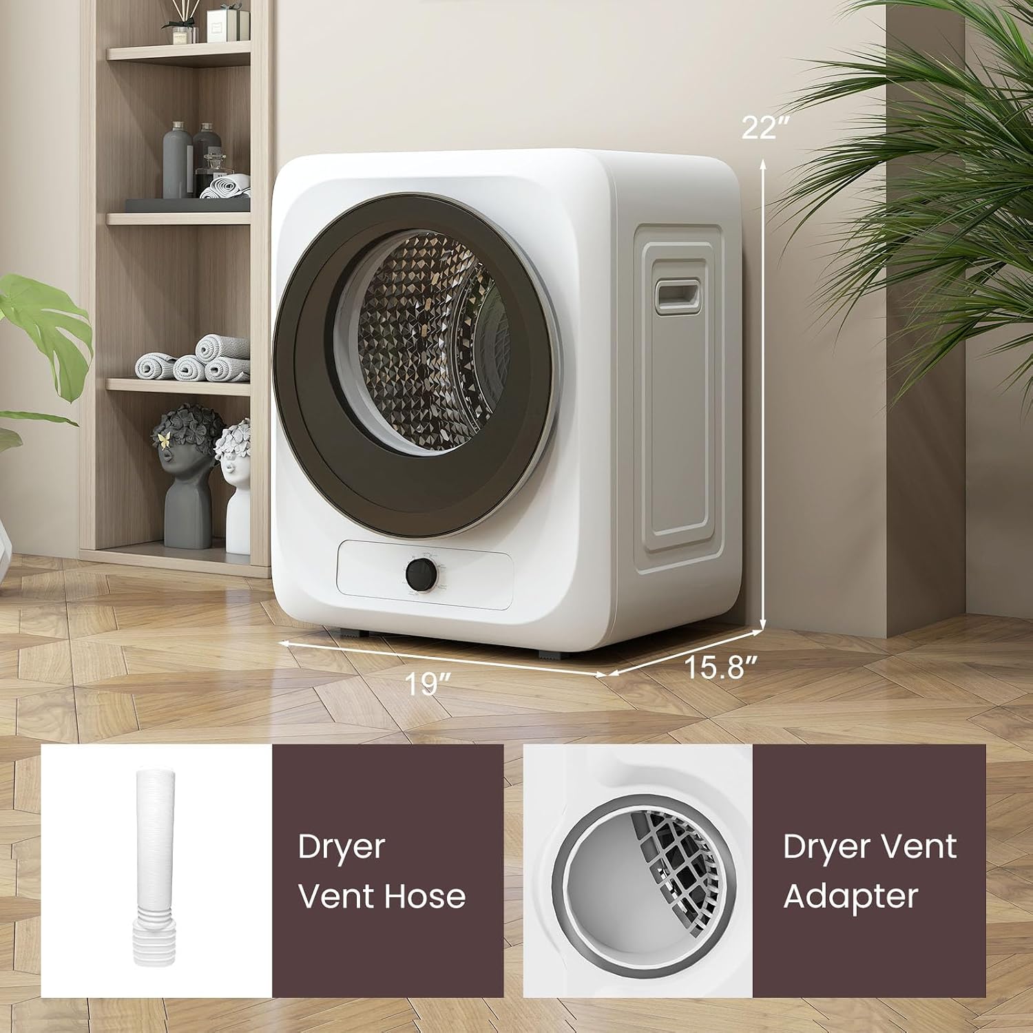 Auertech Portable Washer and Dryer Combo, 20 Lbs Twin Tub Washing Machine, 1.5 Cu.Ft Compact Clothes Dryer, Portable Washing Machine and Dryer Set for Apartment, RV, Dorm, White