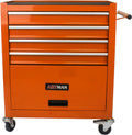 Holaki 4-Drawer Tool Cart on Wheels, Rolling Tool Box Tool Storage,Heavy Duty Utility Industrial Service Cart Organizer Tool Case with Locking System, for Mechanic, Warehouse, Garage,Workshop(Orange)