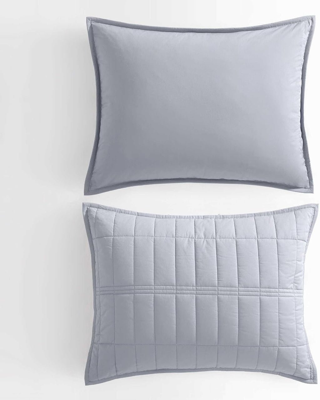 Calvin Klein - King Quilt Set, Cotton Percale Weave Bedding with Matching Shams, Crisp & Cool, Oeko-Tex Certified (Washed Percale Steel Blue)
