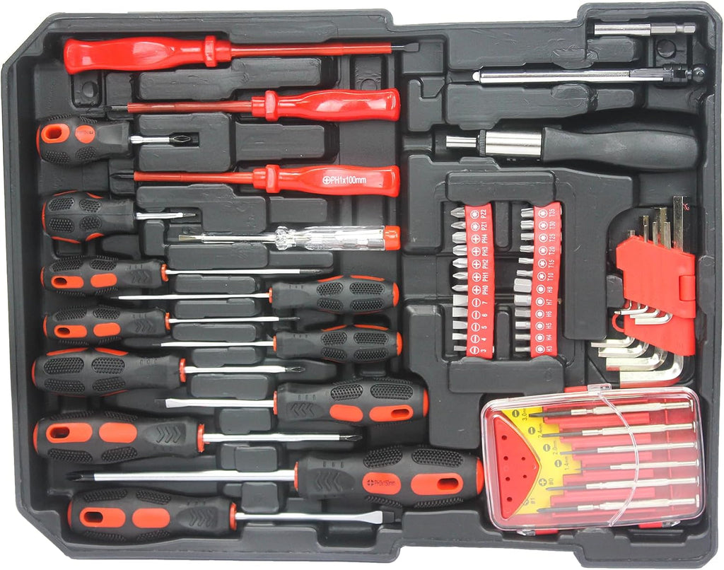 899pcs Artman Tool Set Tool Set Mechanics Kit, General Household Hand Tool Set for Home, Rolling Tool Box with Wheels - Perfect for Craftsman, Diyer, Handyman (White)