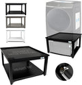 Washer and Dryer Pedestal - 24' W, 16' H, Black Steel Universal Fit with Major Brands, Leak-Proof Laundry Pedestal with Drain Pan & Hose, Washer and Dryer Stand for Back Pain Relief, 800 lbs Capacity