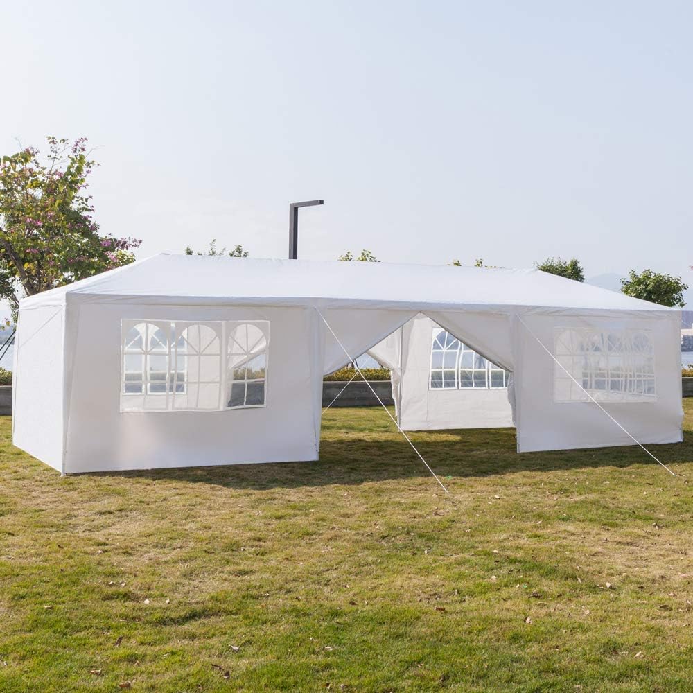 10'x30' Outdoor Canopy Party Wedding Tent,Sunshade Shelter,Outdoor Gazebo Pavilion with 8 Removable Sidewalls Upgraded Thicken Steel Tube (10' x 30' / 8 Removable Sidewalls-1)