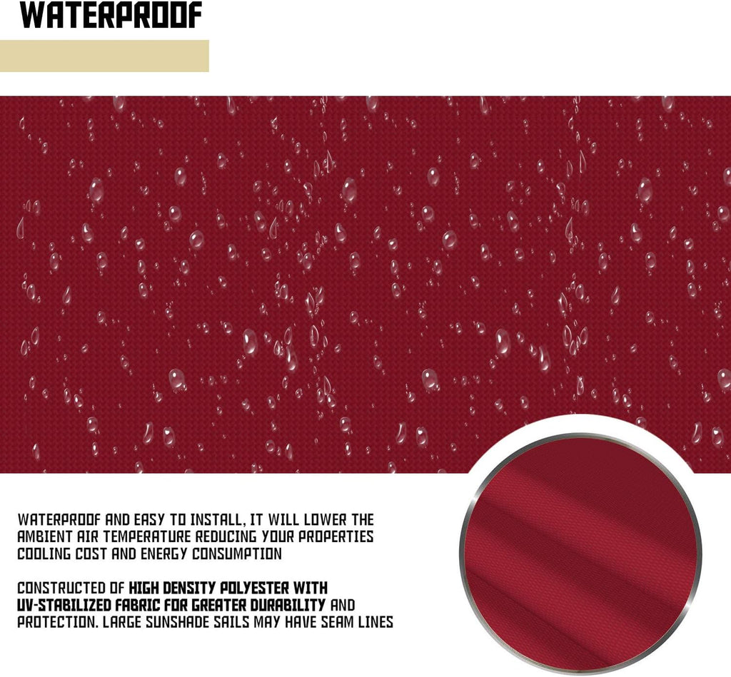 TANG 8' x 4' Outdoor Universal Pergola Replacement Cover Canopy Waterproof with Grommets Weight Rods Sun Shade Panel for Patio Backyard Red