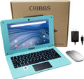 CHIBBS Laptop Computer- 10.1' Inch Kids Laptop Computer Powered by Android 12.0 -Quad Core Processor- 2+64gb ROM-Camera- Bluetooth- 2*USB- WiFi- Blue