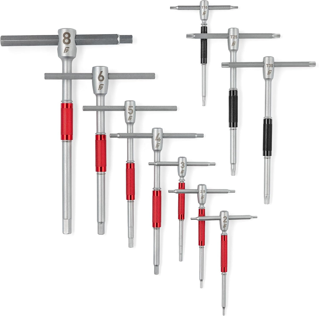 Feedback Sports | Modular T-Handle Kit Hex + Torx Wrench Set | Includes 10 Tools (7 Hex Wrenches & 3 Torx) | For Bicycle Maintenance & Repair