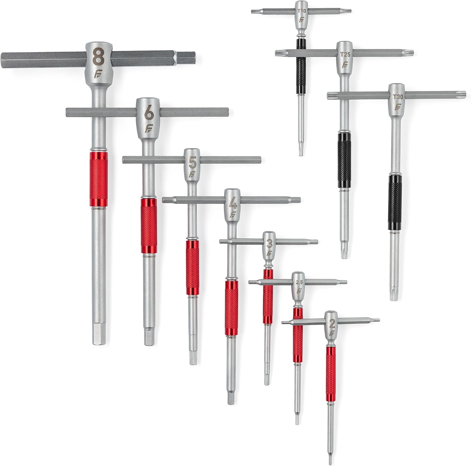 Feedback Sports | Modular T-Handle Kit Hex + Torx Wrench Set | Includes 10 Tools (7 Hex Wrenches & 3 Torx) | For Bicycle Maintenance & Repair