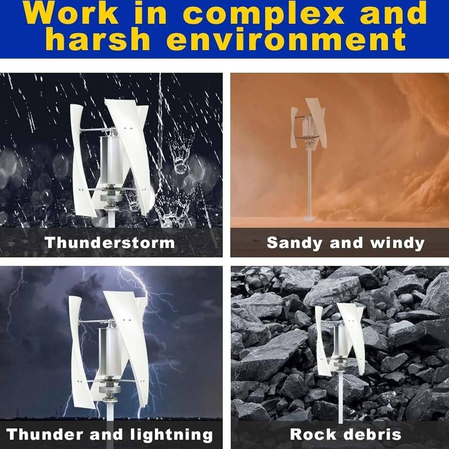 Wind Turbine Generator Kit, 12V 24V 3000W Wind Power Generator, 3 Spiral Blades Vertical Wind Power,Wind Maglev Generator,24V