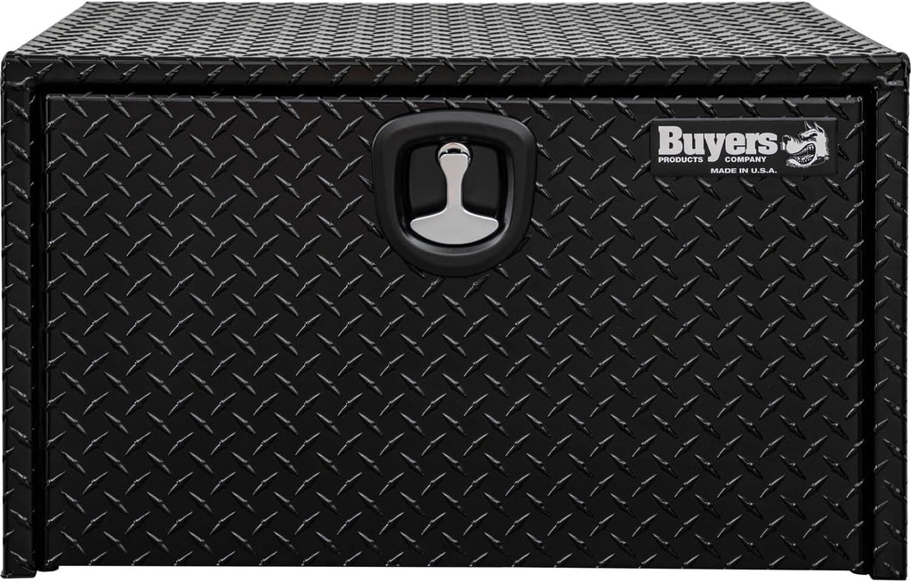 Buyers Products 1725100 Black Diamond Tread Aluminum Underbody Truck Tool Box, 18 x 18 x 24 Inch, Made In The USA, Truck Box For Storage & Organization, Durable Job Box for Truck