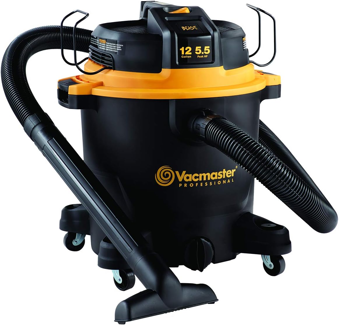 Vacmaster Professional - Professional Wet/Dry Vac, 12 Gallon, Beast Series, 5.5 HP 2-1/2' Hose (VJH1211PF0201) , Black