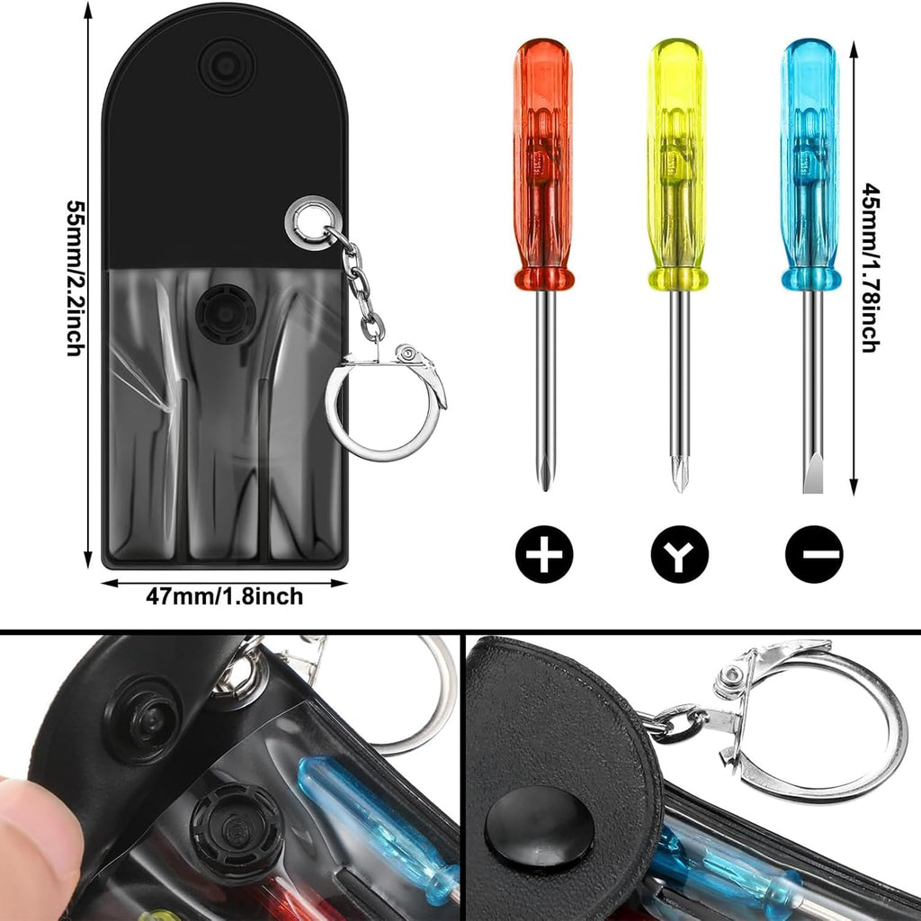 Jutom 384 Pcs Mini Tape Measure Keychain Bulk Mini Screwdriver Keychain Set Adult Tool Party Prize for Father's Men Gifts