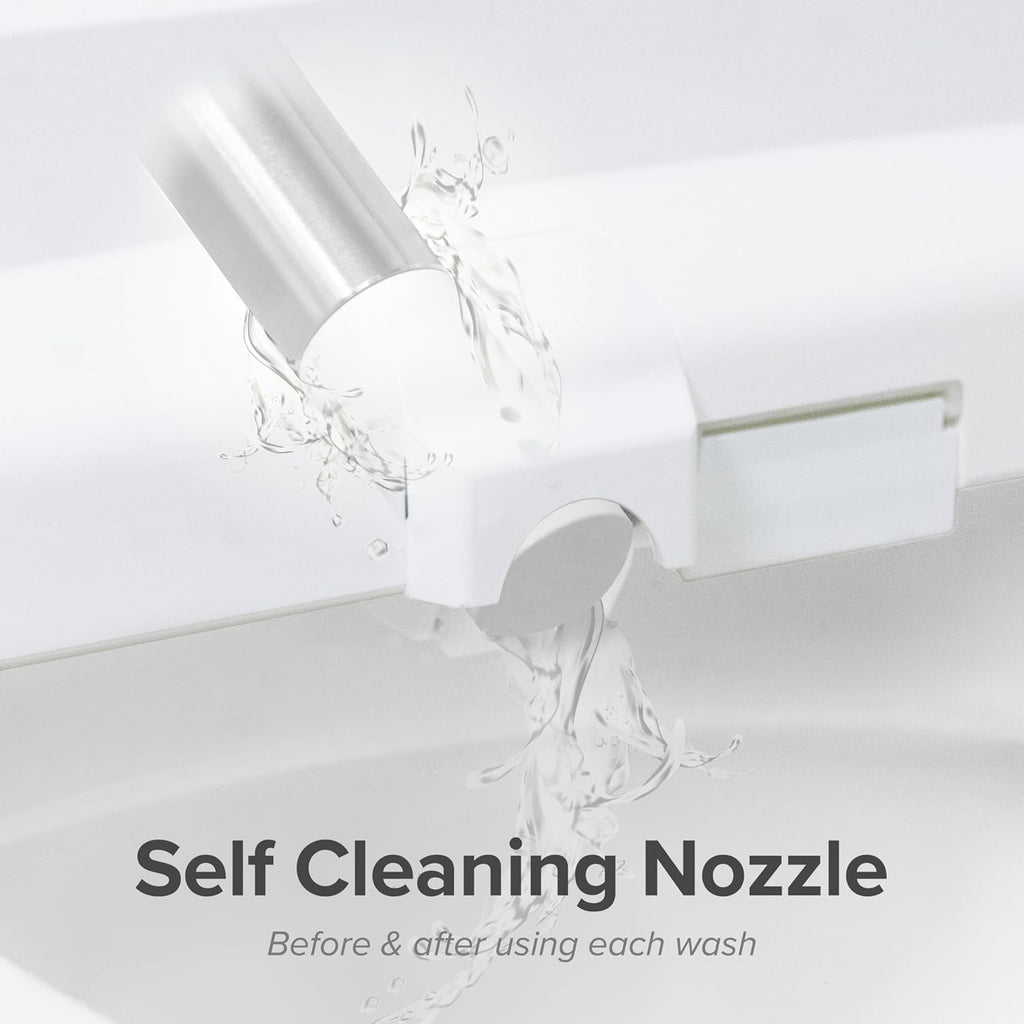 SmartBidet® SB-2600 Electric Smart Bidet™ Seat Unlimited Hot Water - Electronic Heated Toilet Seat with Warm Air Dryer and Temperature Controlled Wash Functions - Elongated