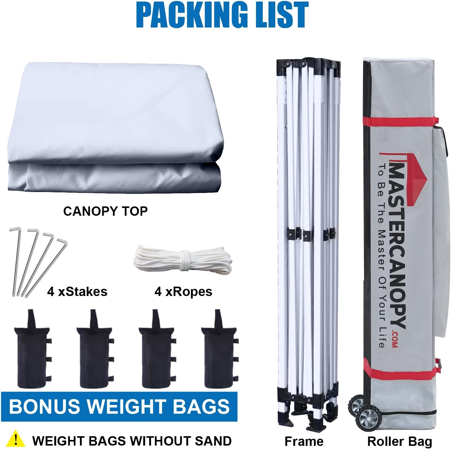 MASTERCANOPY Pop Up Canopy Tent Commercial Grade Instant Shelter (8x8, White)