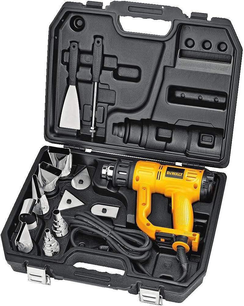 DEWALT Heat Gun with LCD Display & Hard Case/Accessory Kit (D26960K), Yellow