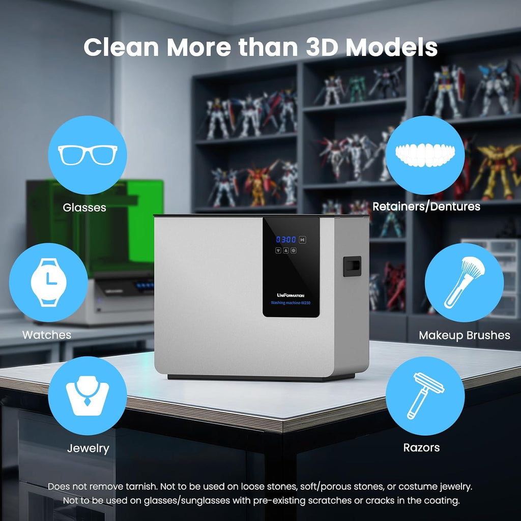 Uniformation Wash Machine Compatible with Resin 3D Printer, Wash Station for LCD/DLP/SLA 3D Printed Models, Resin Washer Cleaner Washing Size 9.3' x 5.5' x 8.3'