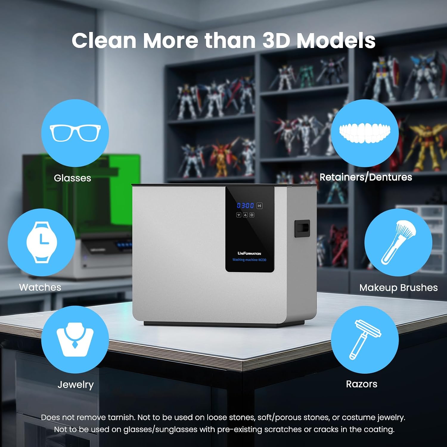 Uniformation Wash Machine Compatible with Resin 3D Printer, Wash Station for LCD/DLP/SLA 3D Printed Models, Resin Washer Cleaner Washing Size 9.3' x 5.5' x 8.3'