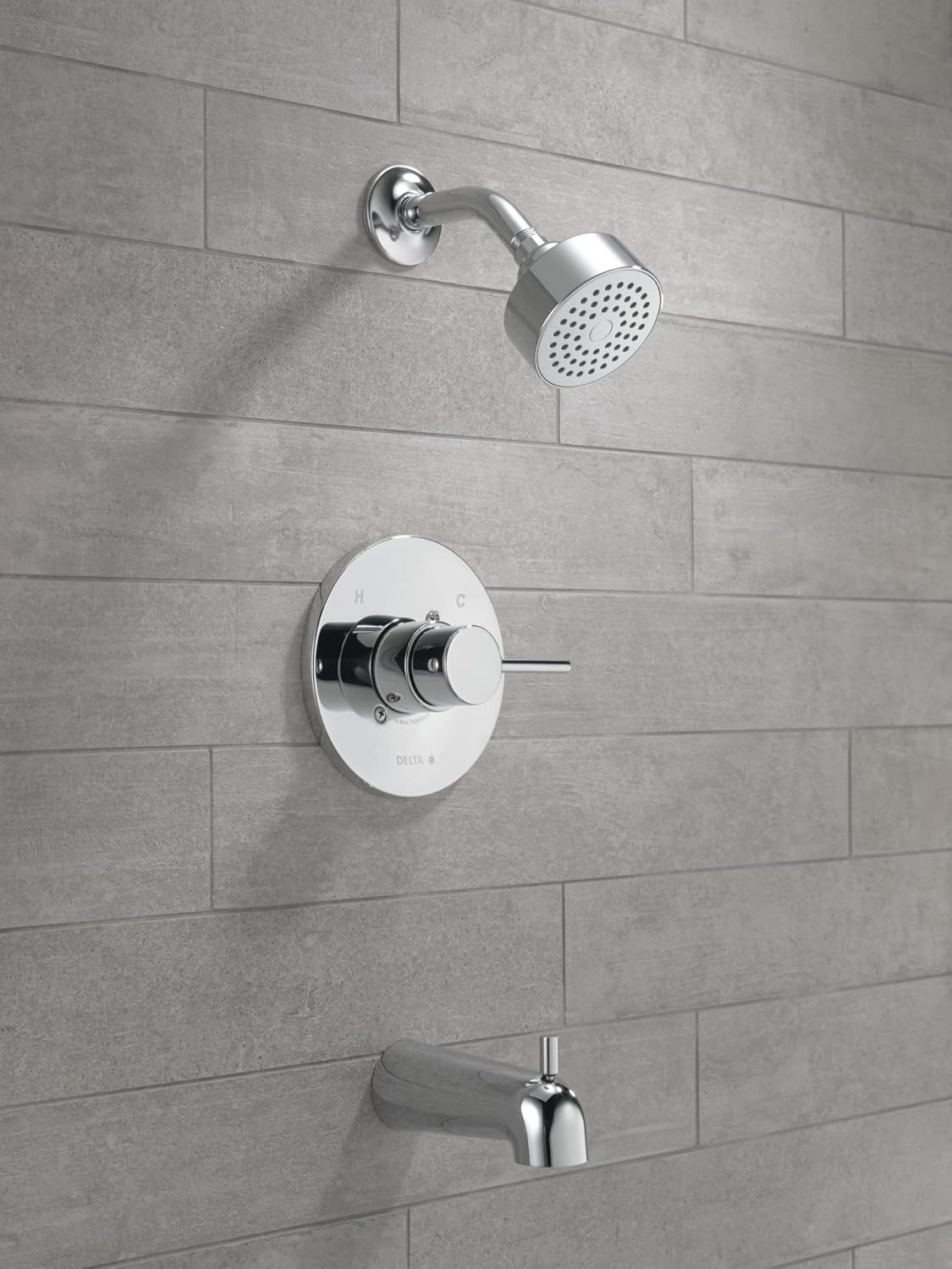 Delta Faucet Modern Single-Handle Chrome Tub and Shower Trim Kit, Shower Faucet with Single-Spray Touch-Clean Shower Head, Chrome T14459-PP (Valve Not Included)
