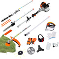 33cc 2-Cycle Gas Multi-Trimmer | 10-in-1 String Trimmer w/Rotatable 40' Pole Saw, Weed Eater Weed Wacker, Brush Cutter & Hedge Trimmer Gas for Lawn, Yard, Garden Care, All-in-one Garden Tool