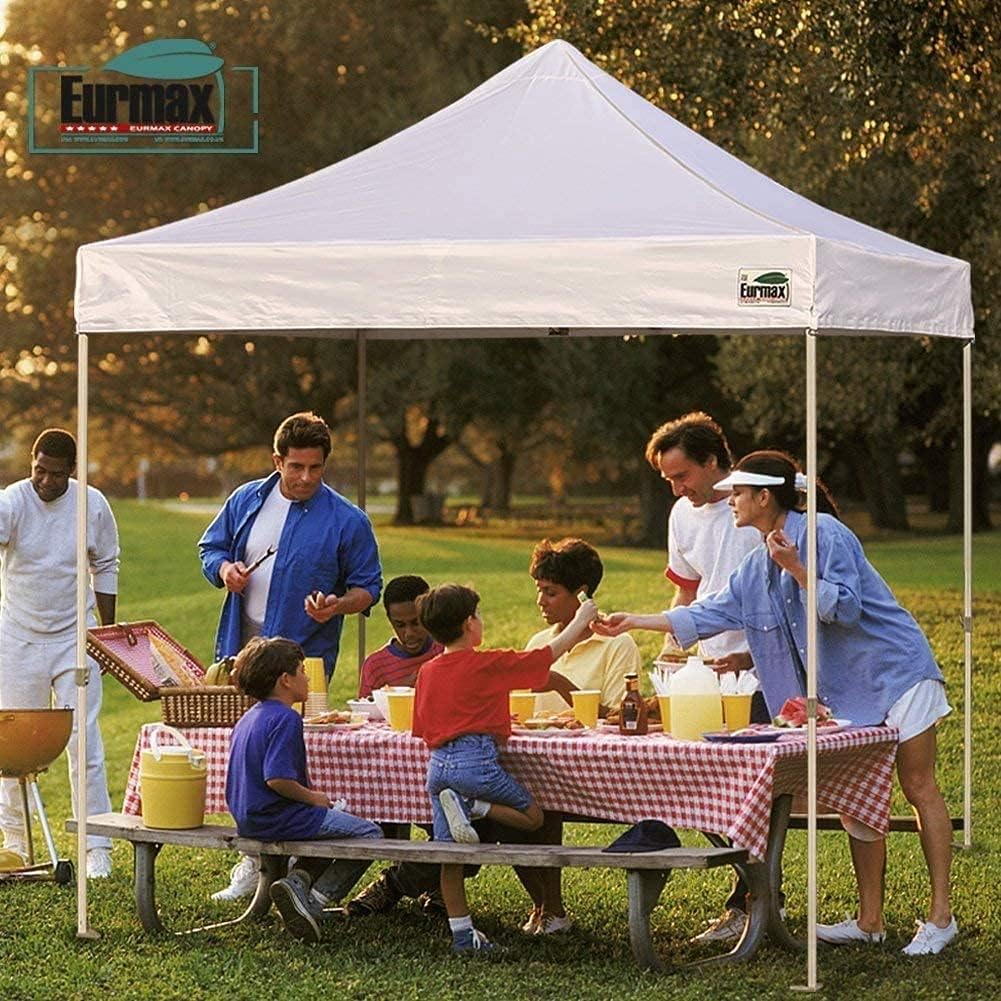 Eurmax USA 10x15 Pop Up Canopy Replacement Top,Universal Instant Canopy Cover ONLY,Heavy Duty UPF 50+ UV Protection,Water & Wind Resistant Tarp,30+ Colors Available,Bonus 4 Sand Bags (Field Green)