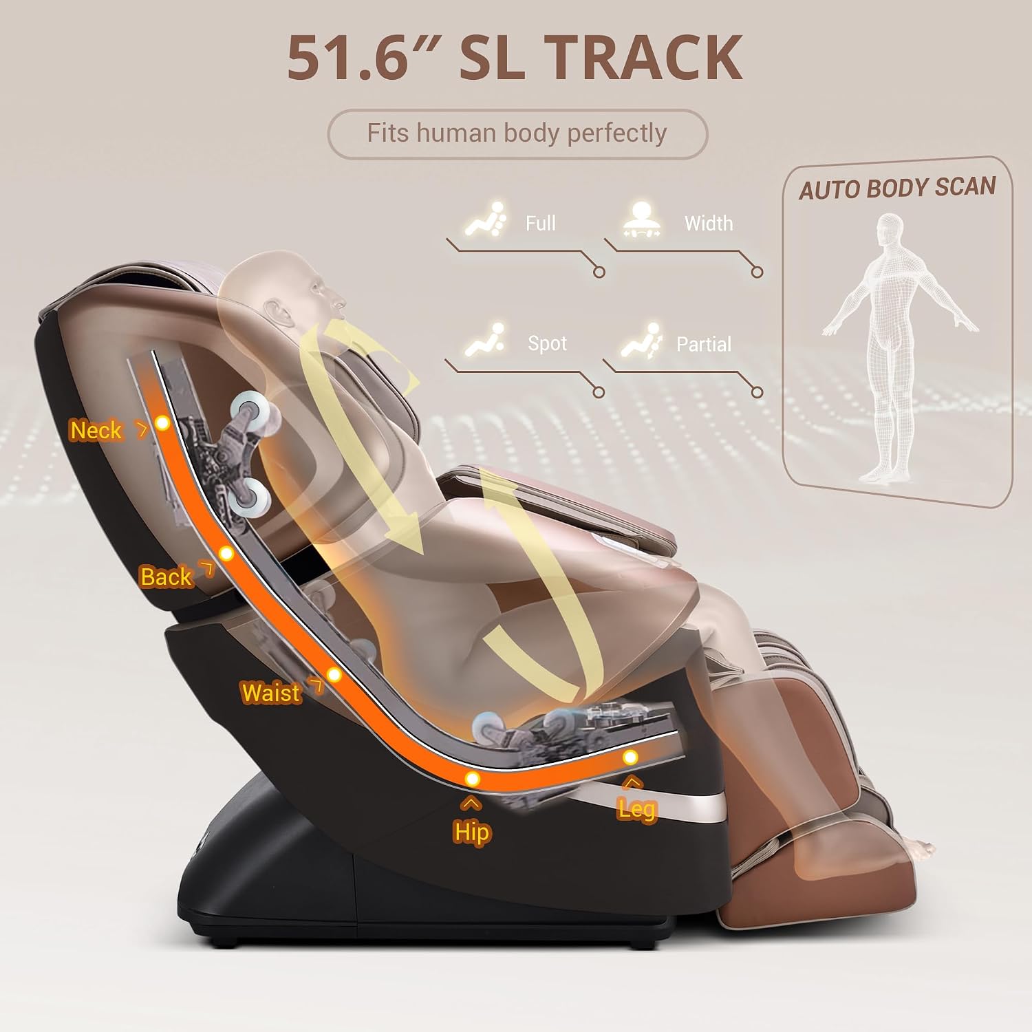 MYNTA 2025 4D Massage Chair for Full Body, 4D+2D Dual Mechanism with Waist & Shawl Heating, Zero Gravity Recliner Foot & Calf Massage, Extended SL-Track, Music Sync with Hi-Fi Bluetooth Speaker