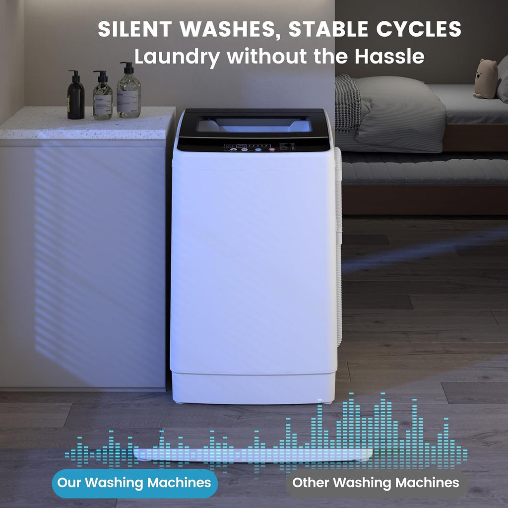 Zynkez 35 lbs Washing Machine, Fully Automatic Portable Washer with 12 Wash Cycles, 8 Water Levels, 24H Delay Start, Lagre Washer and Spin Dryer Combo with Drain Pump for Apartment Home