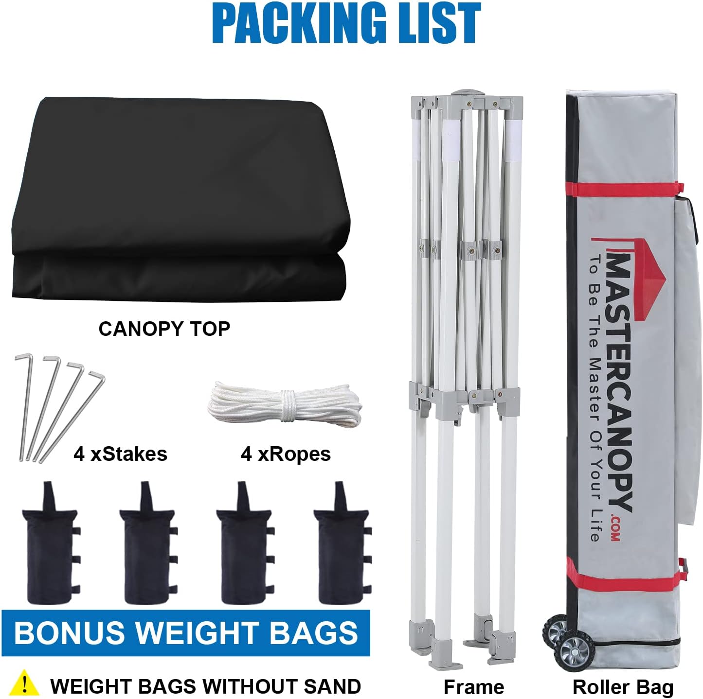 MASTERCANOPY Pop Up Canopy Tent Commercial Grade Instant Shelter (5x5, Black)