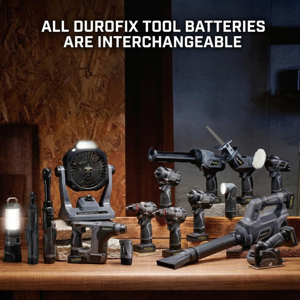 Durofix RC1222-P2G G12 Series 12V Cordless 3' Compact Cut-Off Tool Kit, 20,000 RPM with Interchangeable Blades & Safety Guard + 2 Battery & Canvas Bag