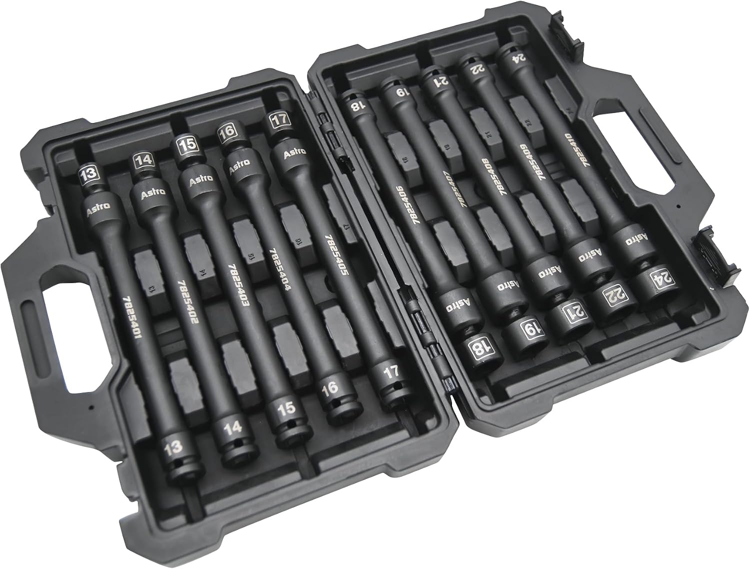 Astro Tools 78254 10pc 1/2' Drive 6Pt Pinless Universal Torque-Saver Impact Extension Socket Set - Metric