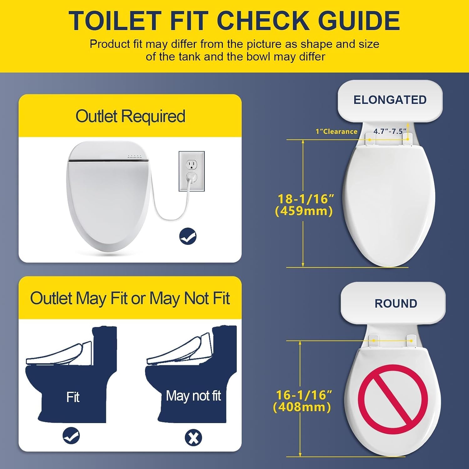 Bidet Toilet Seat 102S-W, Electronic Heated Seat with Unlimited Warm Water for Bathroom, Remote Control, Turbo Wash & Dryer, Night Light, Easy Install-Perfect for Home Bathroom Use