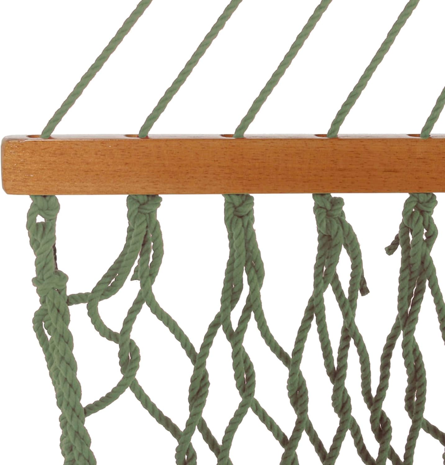 Original Pawleys Island Large Meadow DuraCord Rope Hammock – 13 ft. x 55 in., 2-Person, 450 lb Capacity, Oak Spreader Bar, Zinc-Plated Hardware, Handcrafted in the USA