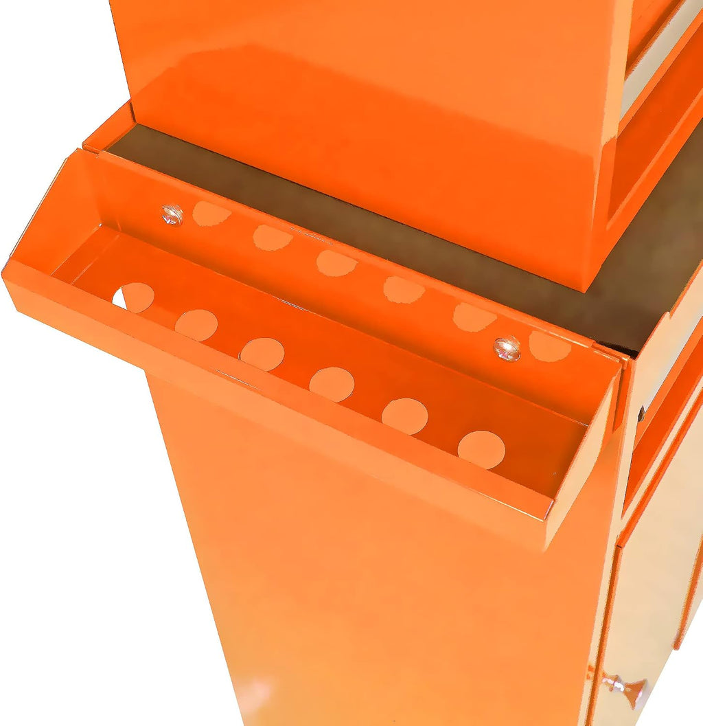 5 Drawers, Portable Rolling Box On Wheels, High Capacity Tool Chest Organizer for Garage, Workshop, Home Crafts Use Orange, Large