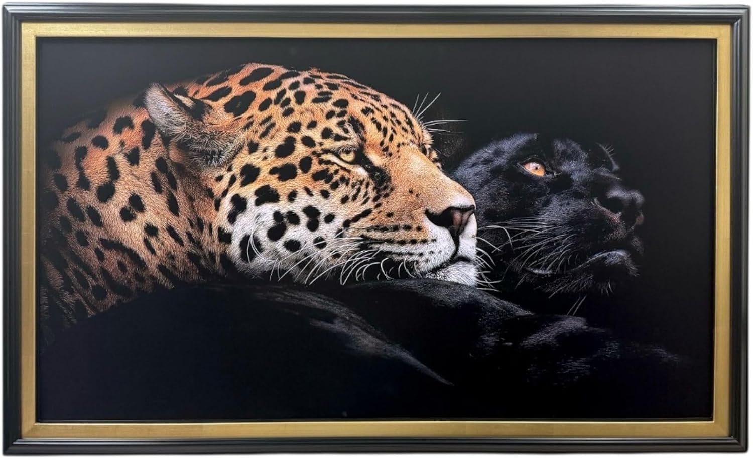 32, 43, 50 & 55 inch Handmade wood ornate TV Frame for Samsung The Frame TV. Satin Black with Gold Leaf (not for use with other models) (50 INCH)